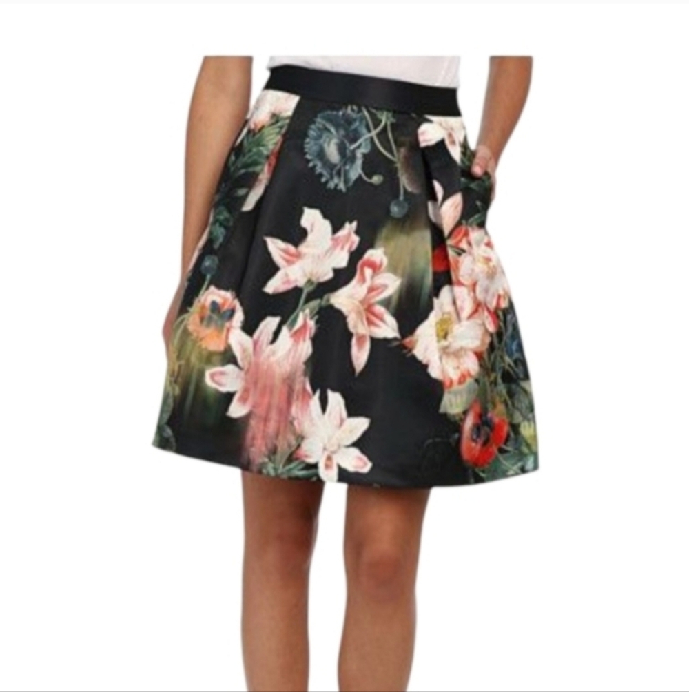 Ted Baker London Paladia Opulent Flotal A-Line Skirt Size 10